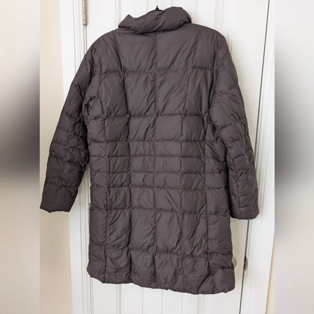 Landsend Silver Goose Down Jacket In Chocolate Brown S - Picture 13 of 13